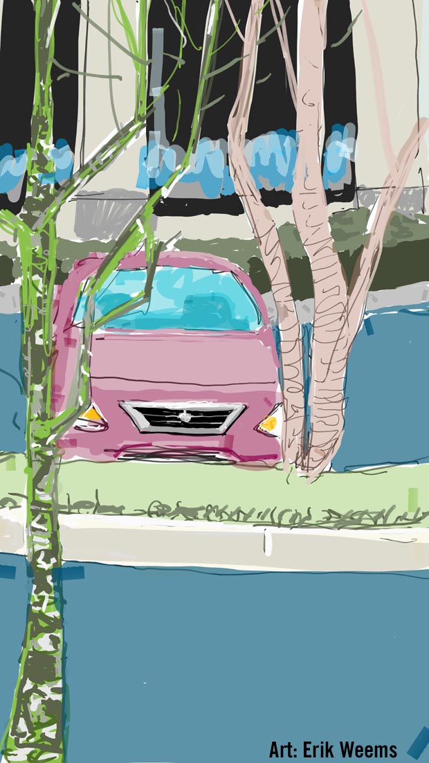waiting in a parking lot - ERIK WEEMS ART