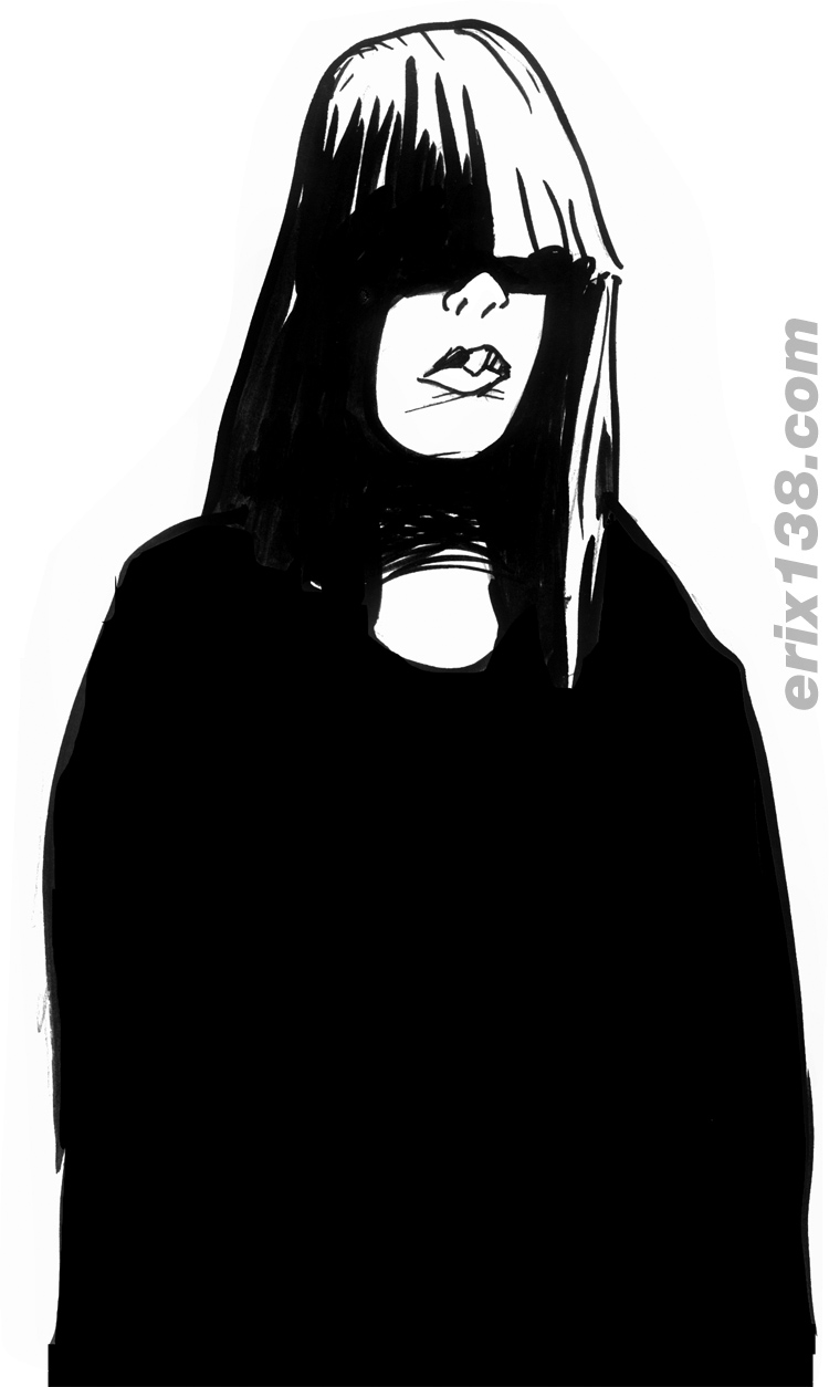 Ink Girl hair dark