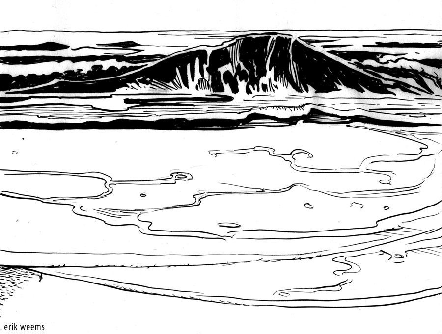SB133 Seascape in ink