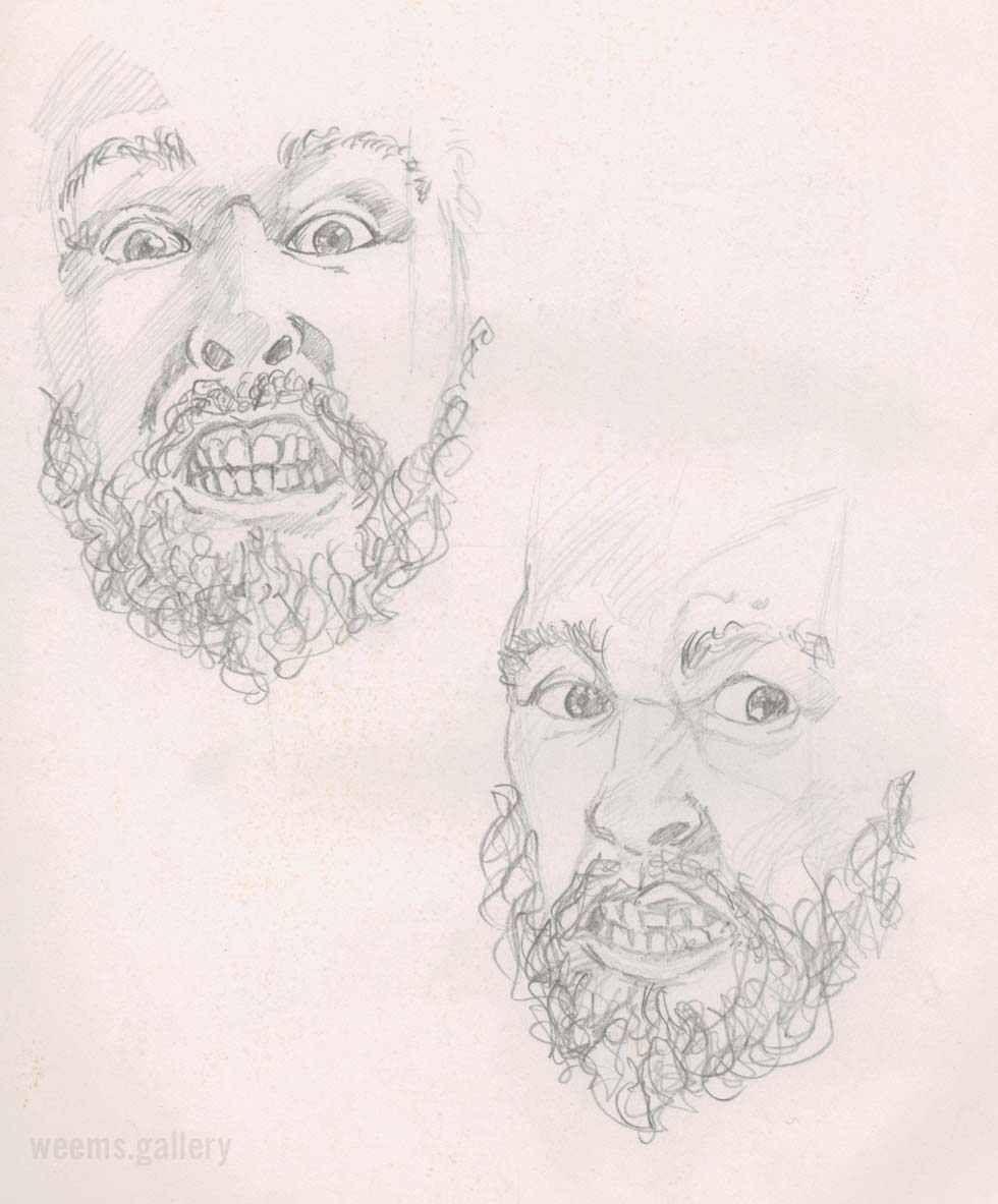 1985 Goliath Faces Pencil