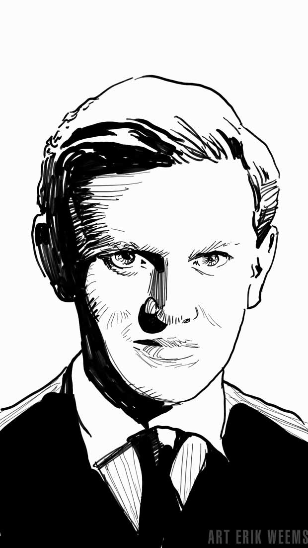 Evelyn Waugh art by Erik Weems