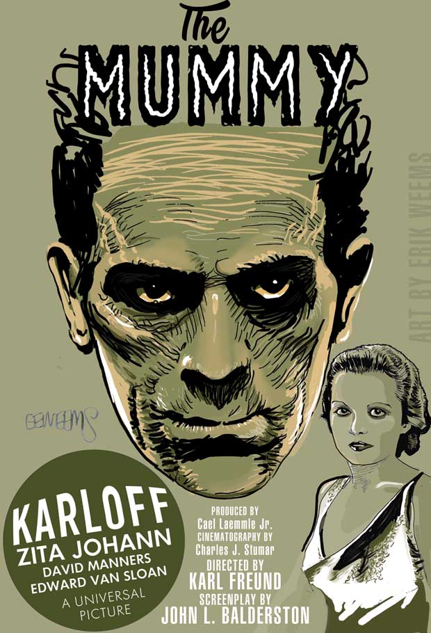 The Mummy 1932 art by Erik Weems